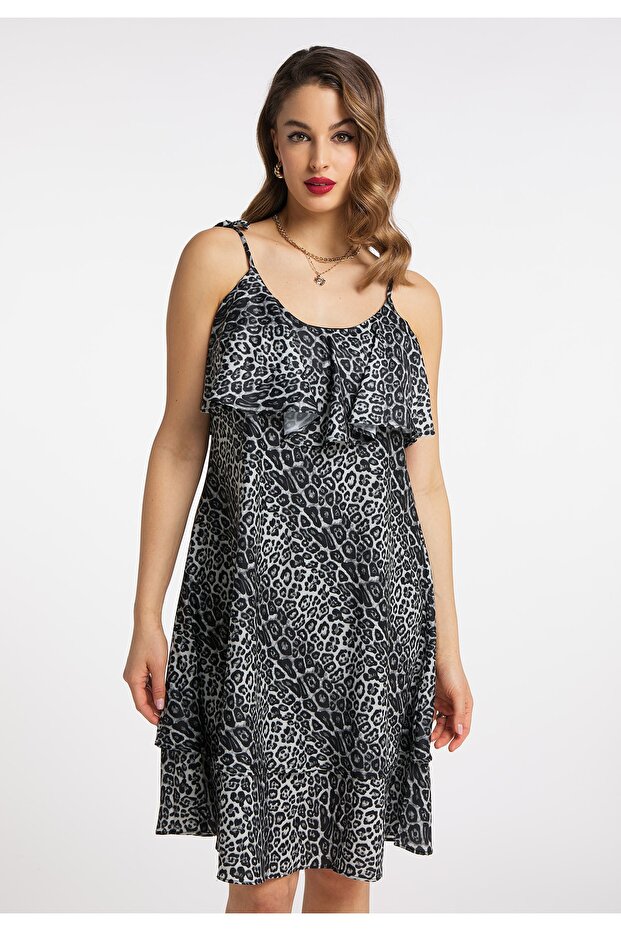 Leoprintli elbise - 1