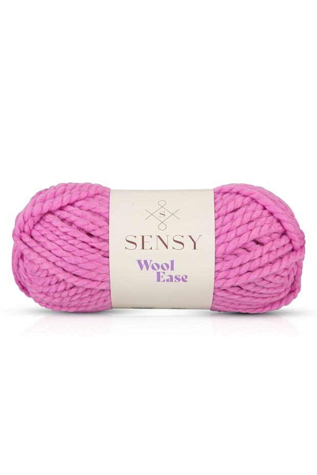 Premium Wool Ease El Örgü Ipi Atkı Bere Şapka Ip Panço Ipi Hırka Ipliği Pembe - 1