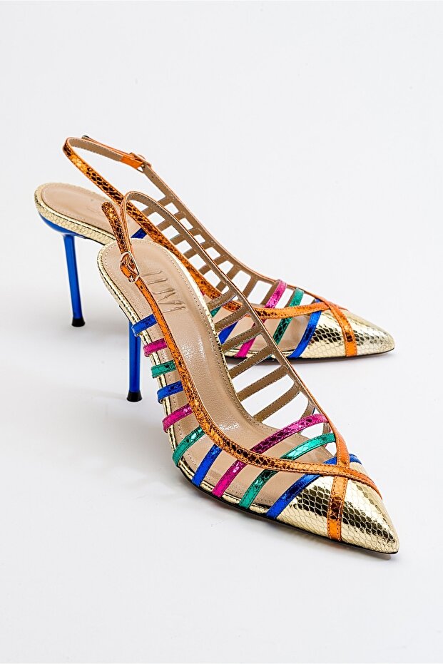 Gesto Gold Multi Women's Heeled Shoes