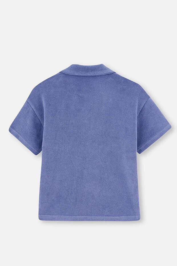 Lila Kız Çocuk Havlu Gömlek - 6