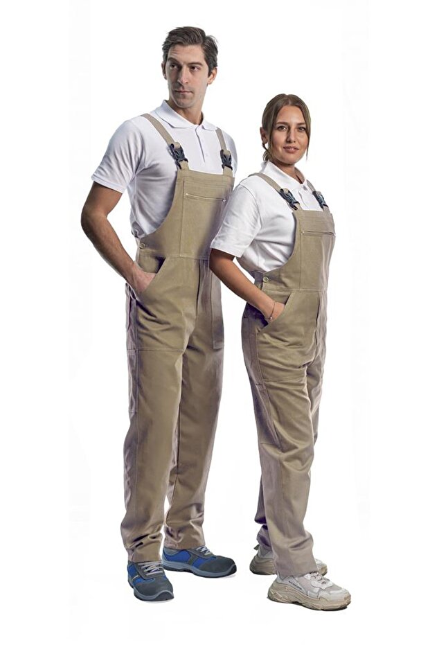 Bahçıvan Tulum, Bej -8e411- Üniforma, Askılı Tulum - 1