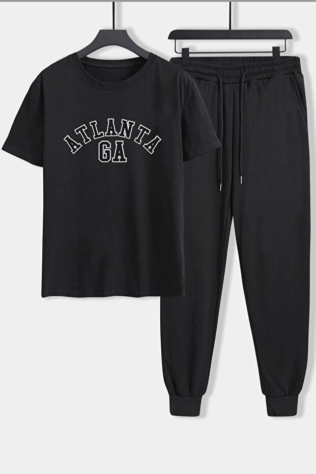 Unisex Atlanta Printed Top Bottom Tracksuit Set