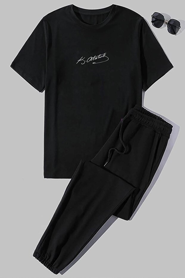 Unisex K.atatürk Printed Top Bottom Tracksuit Set
