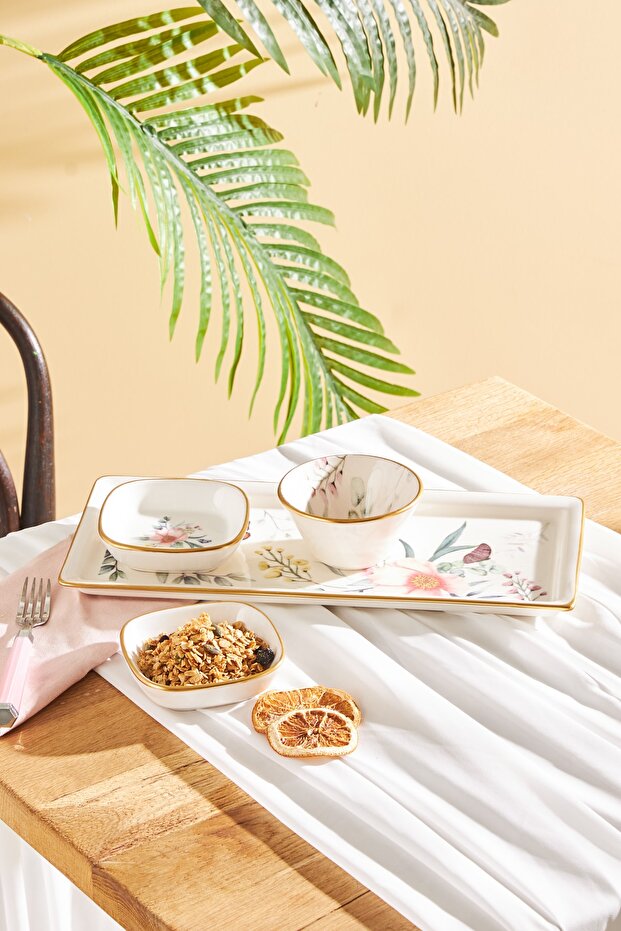 Buket Sunumluk Servis Tabağı 4 Parça - 1