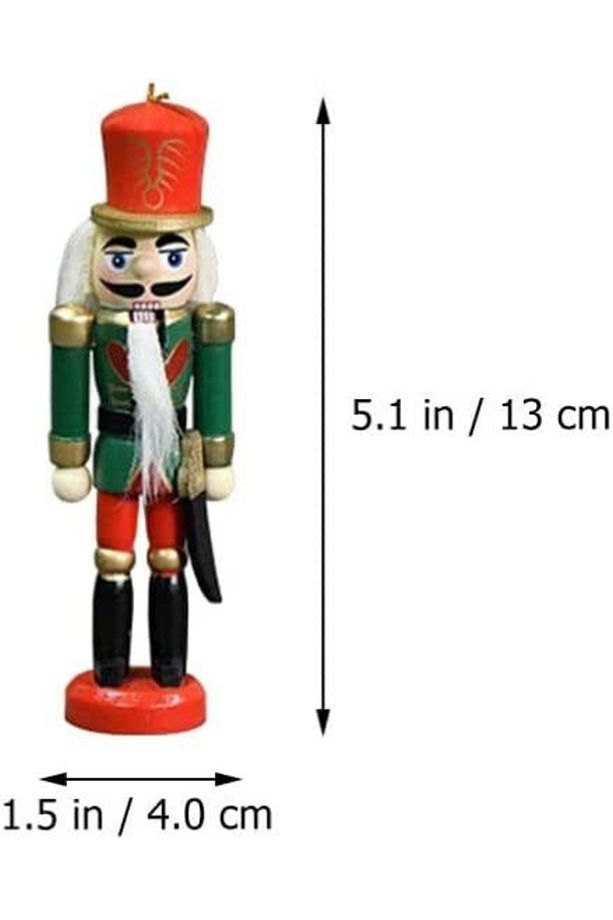 Renkli 6lı Kurşun Asker Fındıkkıran Tahta Adam Asker Retro Ahşap Adam Süs - 3