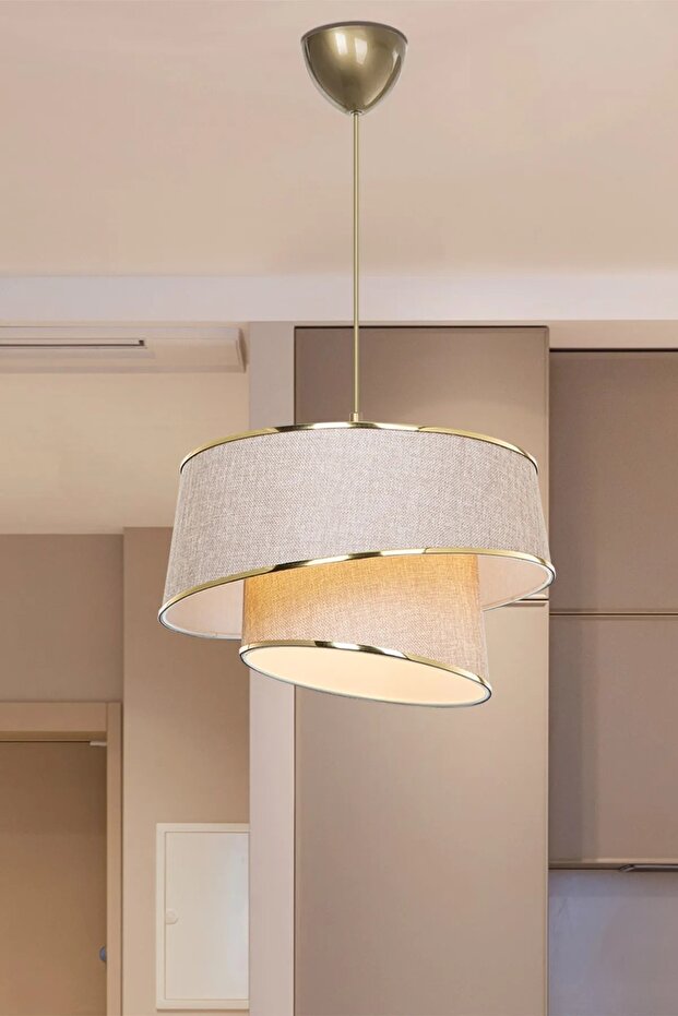 Eftelya Asimetrik Sarkıt Avize Pudra - 1