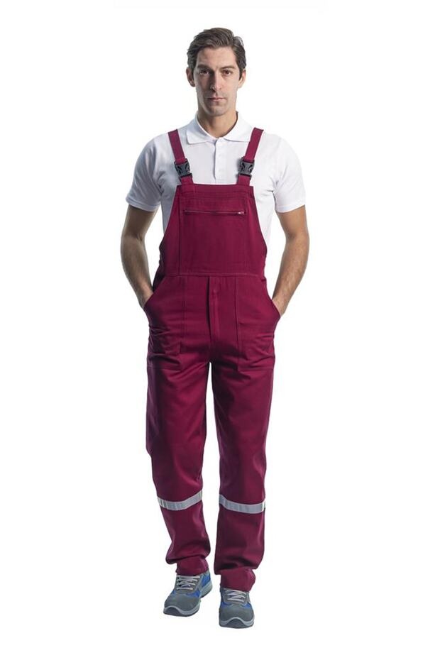 Reflektörlü Bahçıvan Tulum, Bordo -8e1915- Üniforma - 1