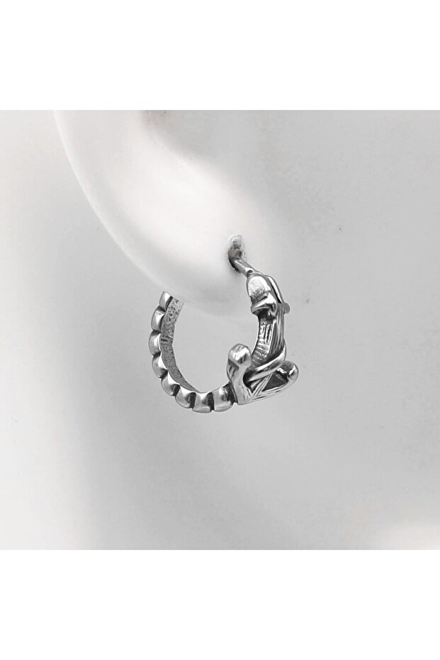 Anchor Design Sailor Ring Snap-On 316l Steel Men's Earrings