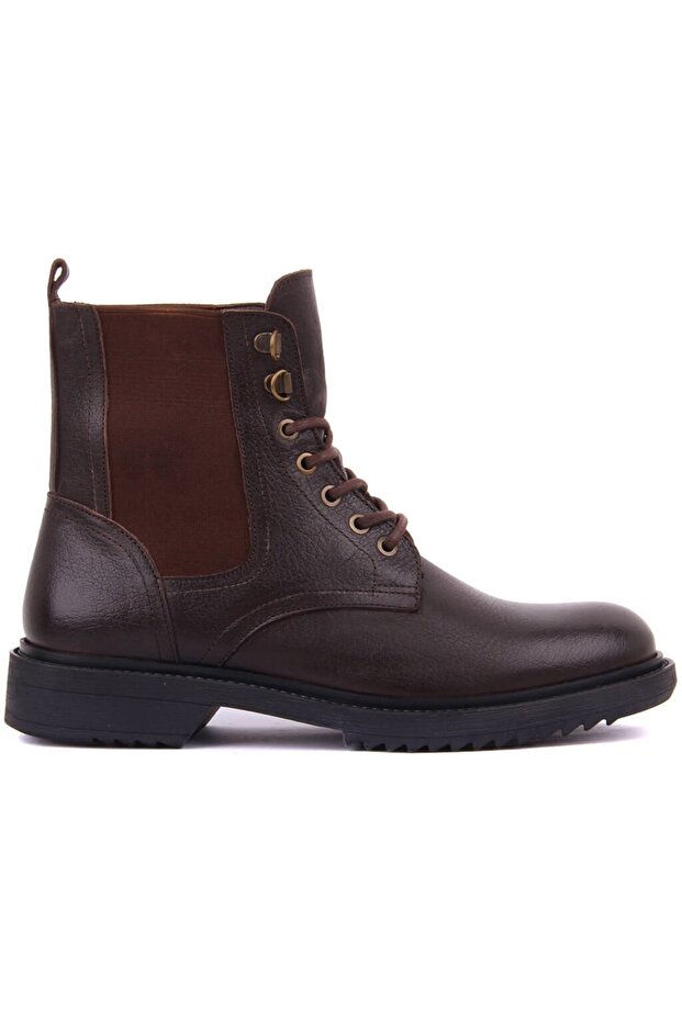 - Brown Leather Lace-Up Men's Boots 102-3516-7457