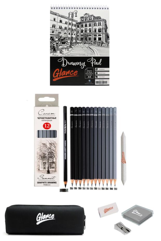 Sketchbook St.petersburg Graduated Pencil Dough Eraser Sharpener Pastel Dispenser Pencil Holder Sketch Set