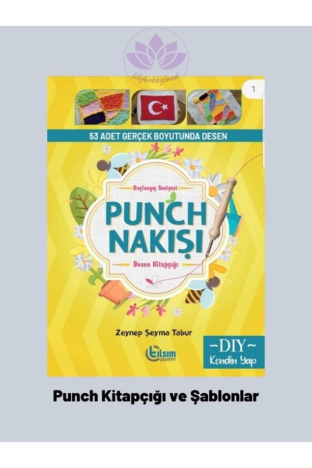 Punch-panç Bez Kumaş (DUCK) Çanta Nakış Seti Tüm Malzemeleri Ile Birlikte Renk Krem - 6