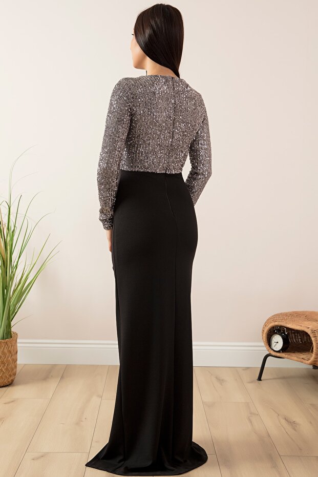 Rochie de seară lungă cu decolteu în V 13067 - 6