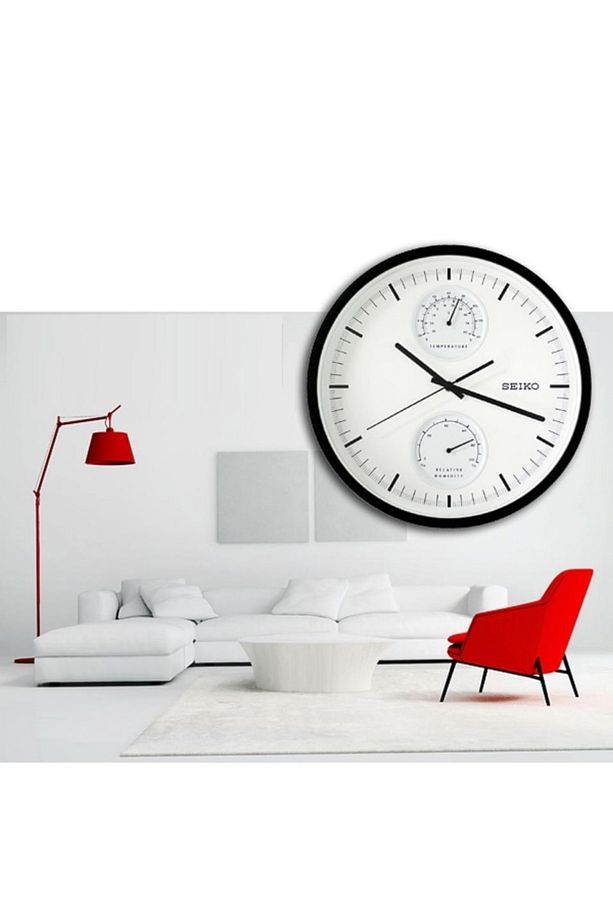 Qxa525k Thermometre Ve Hygromeli Analog Duvar Saati - 6