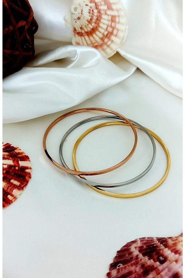 3 Colored Ajda Model Steel Bracelet
