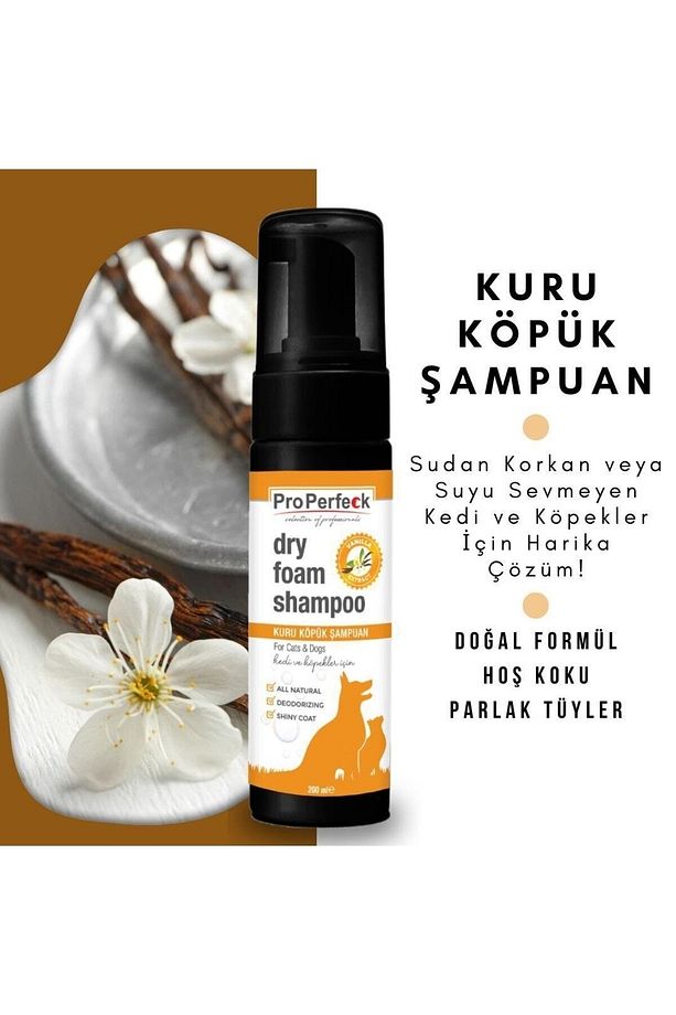 Kedi Köpek Kuru Köpük Şampuan 200 Ml Vanilya Kokulu - 1