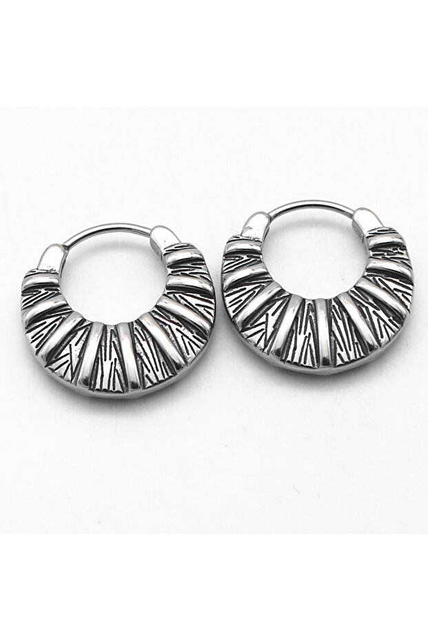Black Sun Drop Model Ring Vintage Large 316l Steel Snap-on Men's Earrings