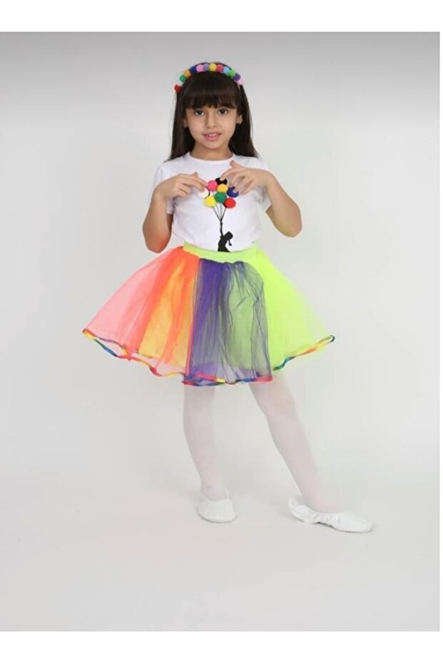 Girl's 23 April 29 October 10 November 19 May Performance Outfit Patterned T-shirt Skirt Set