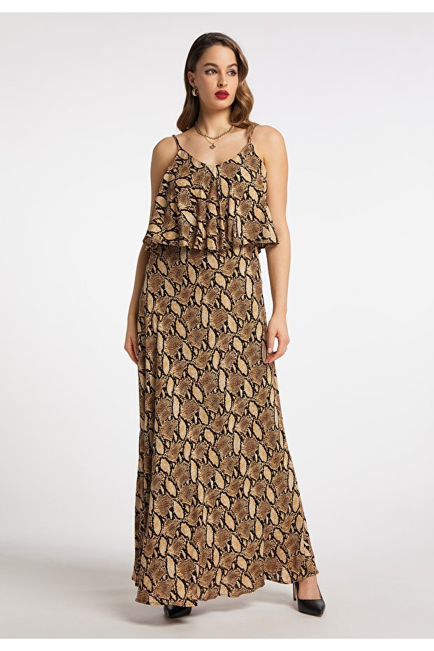 Maxikleid mit Schlangen-Print - 1