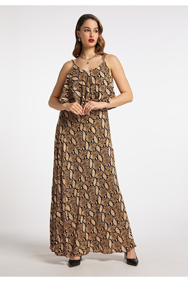 Maxikleid mit Schlangen-Print - 3