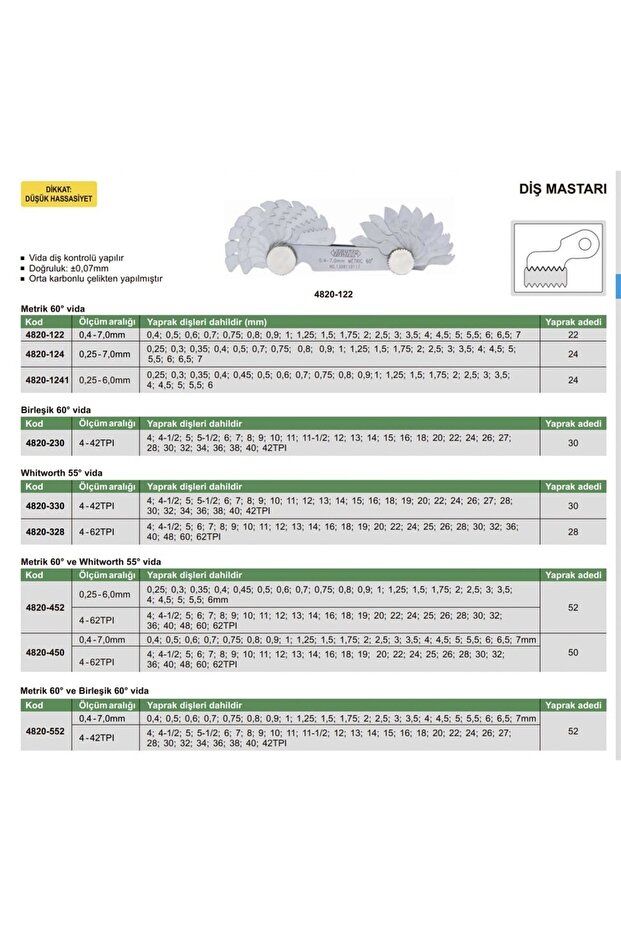 4820-452 Diş Mastarı - 2