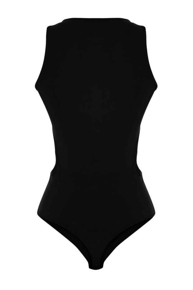 Siyah Aksesuarlı Pencere/Cut Out Detaylı Çıtçıtlı Örme Body TPRSS23BD00044 - 8