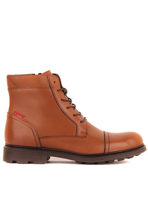 - Tan Leather Zippered Men's Boots 102-4011-21752