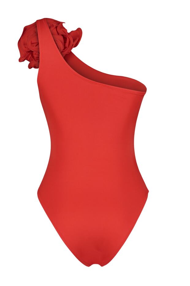 Ciemnoczerwony bikini z aplikacją, z jednym ramiączkiem, brazylijskie TBESS23MA00401 - 8