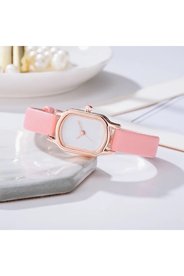 Pink Strap Special Series Minimal Women's Wristwatch with Leather Strap
