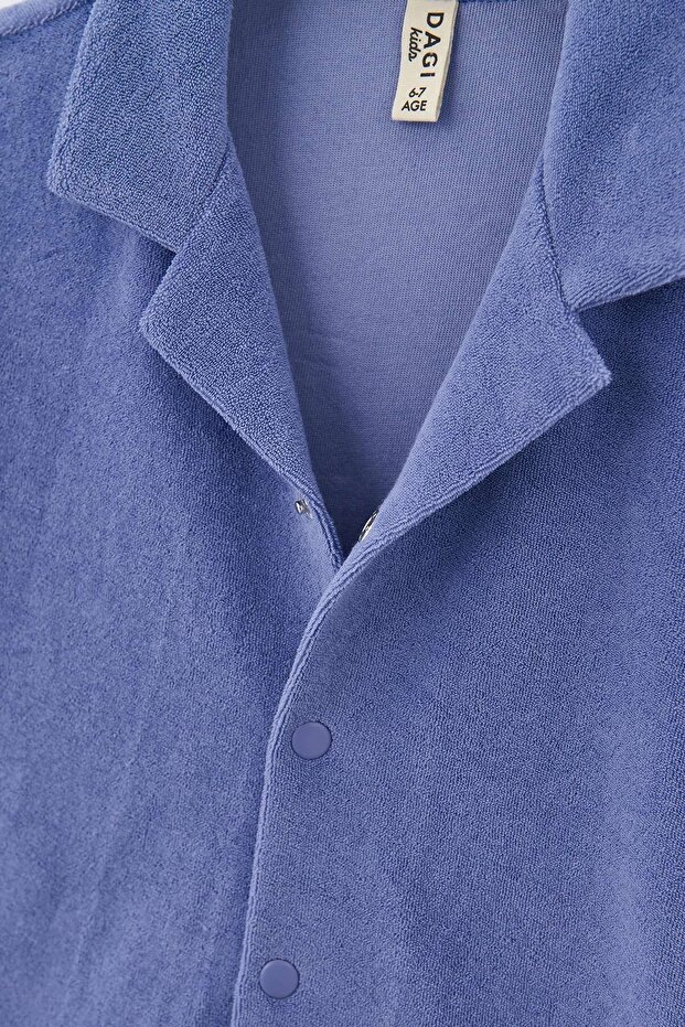 Lila Kız Çocuk Havlu Gömlek - 7