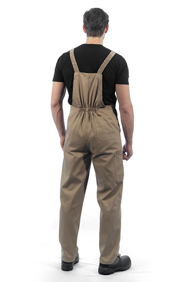 Bahçıvan Tulum, Bej -8e411- Üniforma, Askılı Tulum - 4