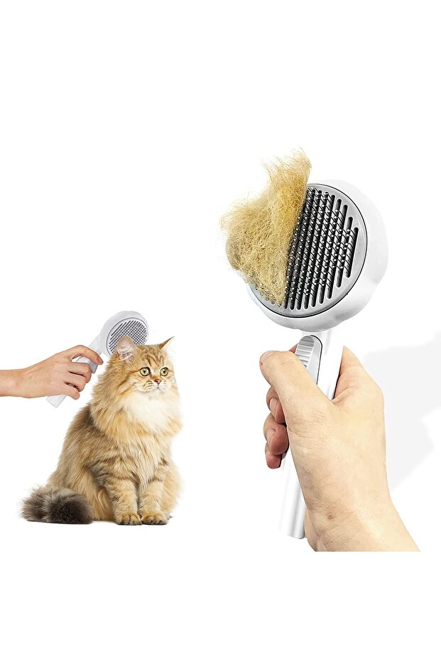 Hair Collector Automatic Luxury Cleaning Comb with Keys Practical Brush Cat Dog Pet Comb
