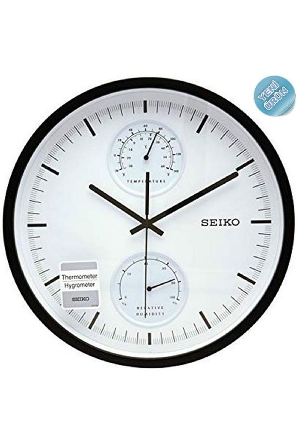 Qxa525k Thermometre Ve Hygromeli Analog Duvar Saati - 1