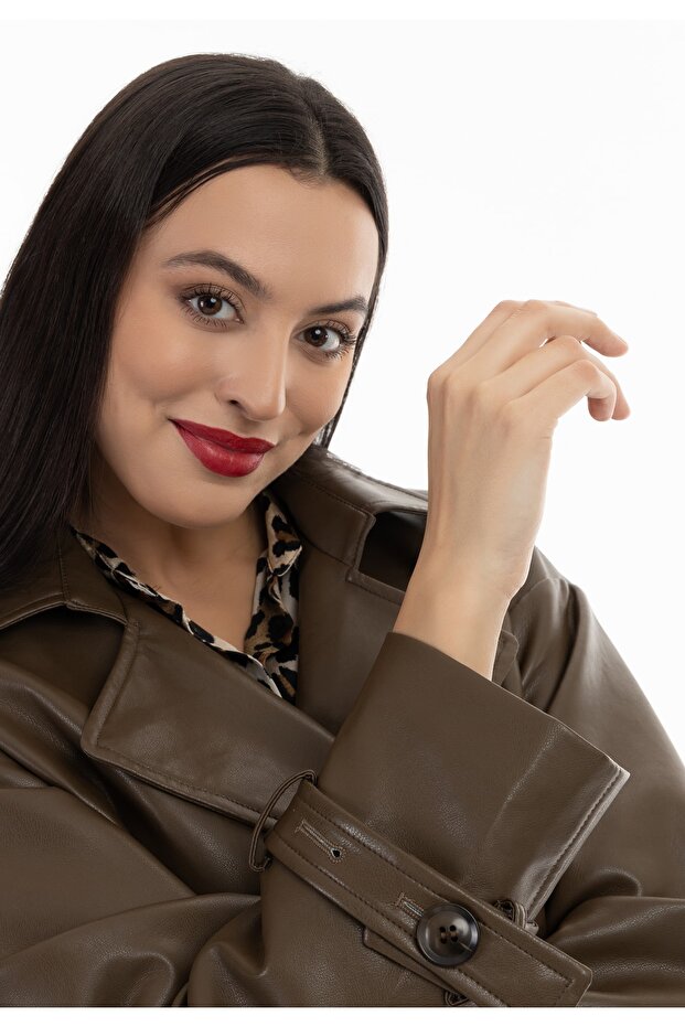 Faux leather coat - 4