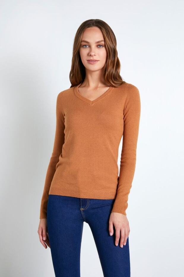 Nahtloser Strickpullover mit gerippter elastischer Taille - A. Braun - 1
