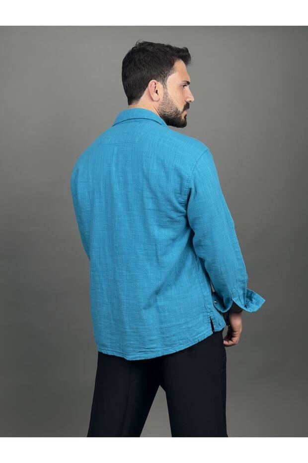 Duble Keten Mavi Ceket - 2