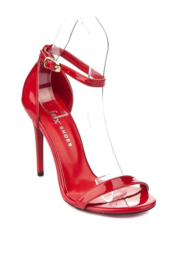 Červené lakované dámské boty na podpatku 7749112608 - 2