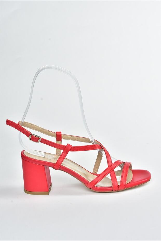 Červené dámské klasické boty na podpatku F654028009 - 3