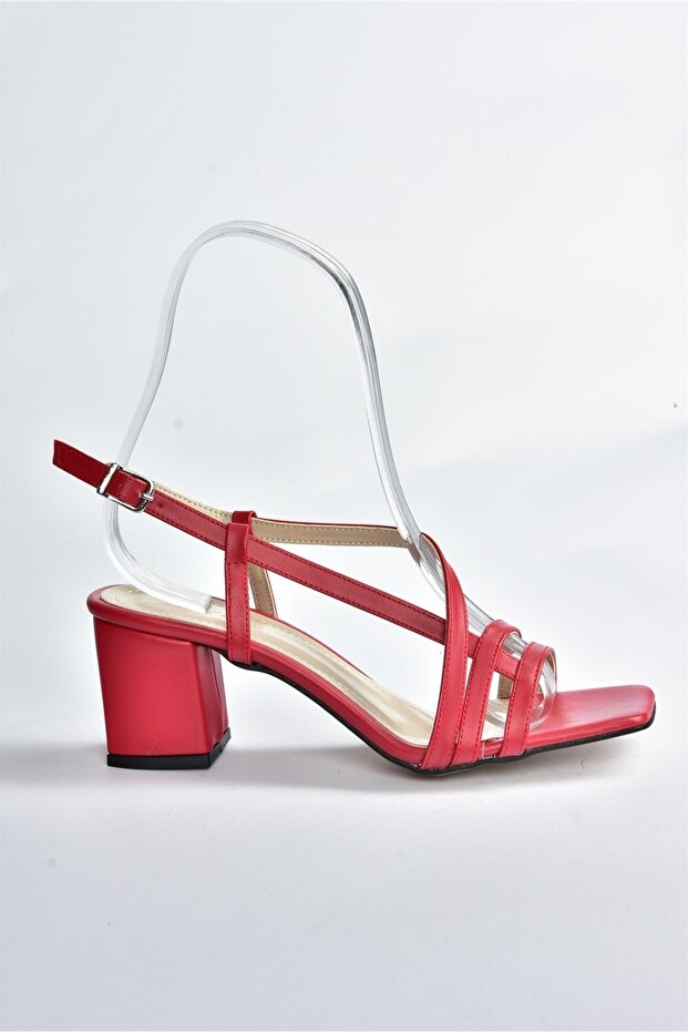 Červené dámské boty na podpatku H922741009 - 5