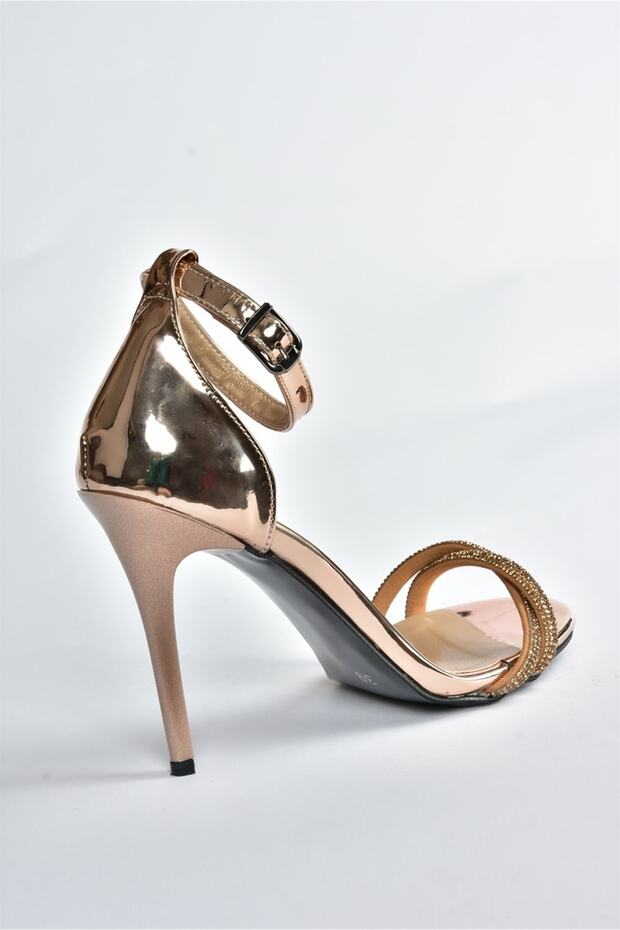 Bronze Mirror Stone Damen-Abendschuhe mit dünnem Absatz M752121334 - 5