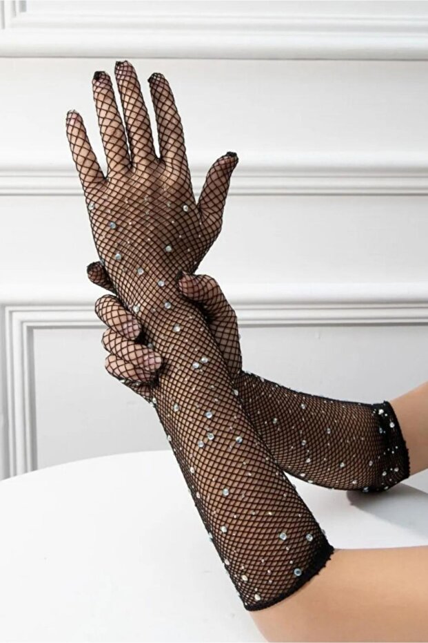 Siyah Taşlı Eldiven - 1