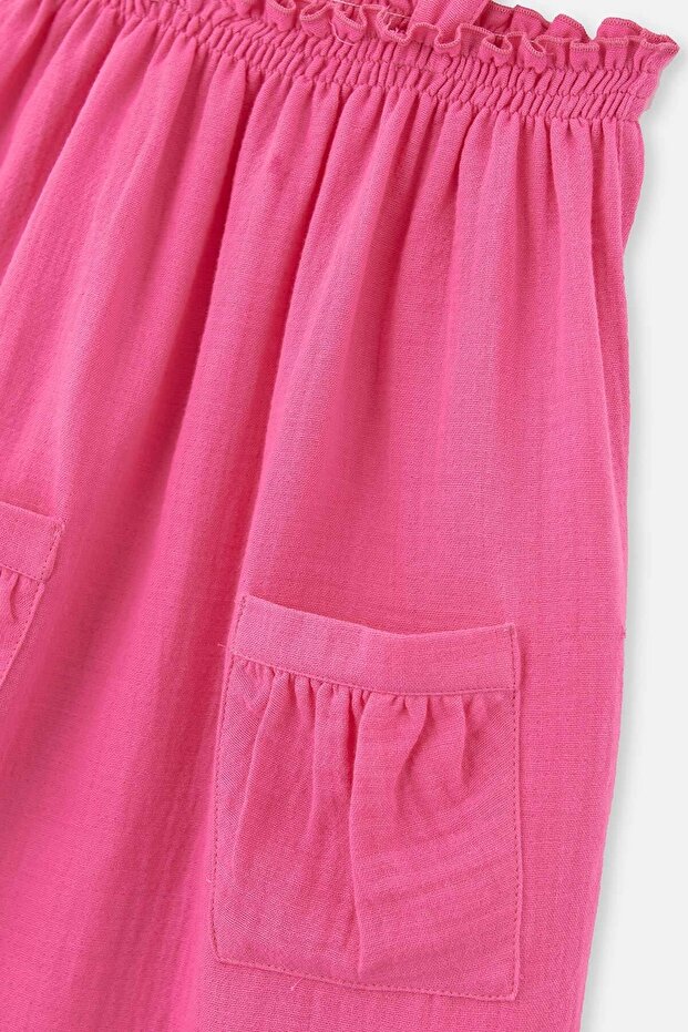 Fuşya Müslin Askılı Elbise - 8