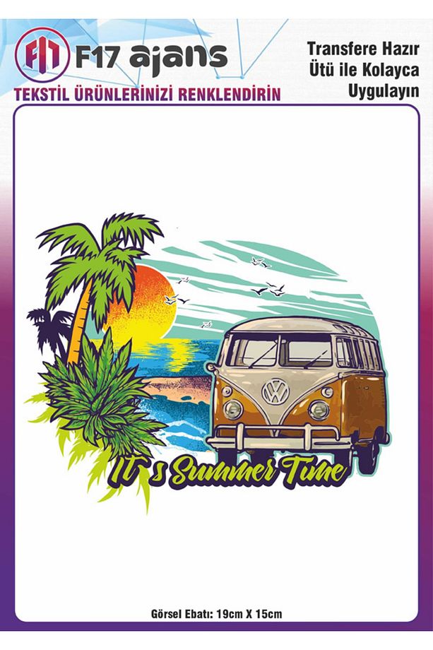 Ütü Ile Yapışan Tekstil Dtf Baskı Görseli It's Summer Tune - 1