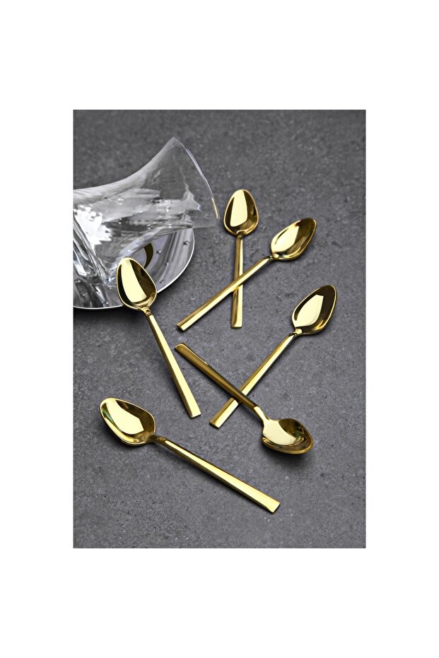 Dmr Life 6 Pieces Gold Steel Luxury Teaspoon Gold
