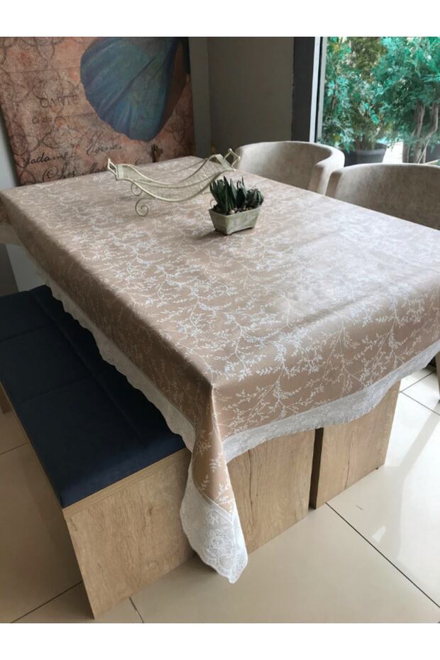 PVC Lacy | Colorful Patterned Luxury Tablecloth | Oilcloth Fiber Based Non-Slip Wipeable Stain Resistant