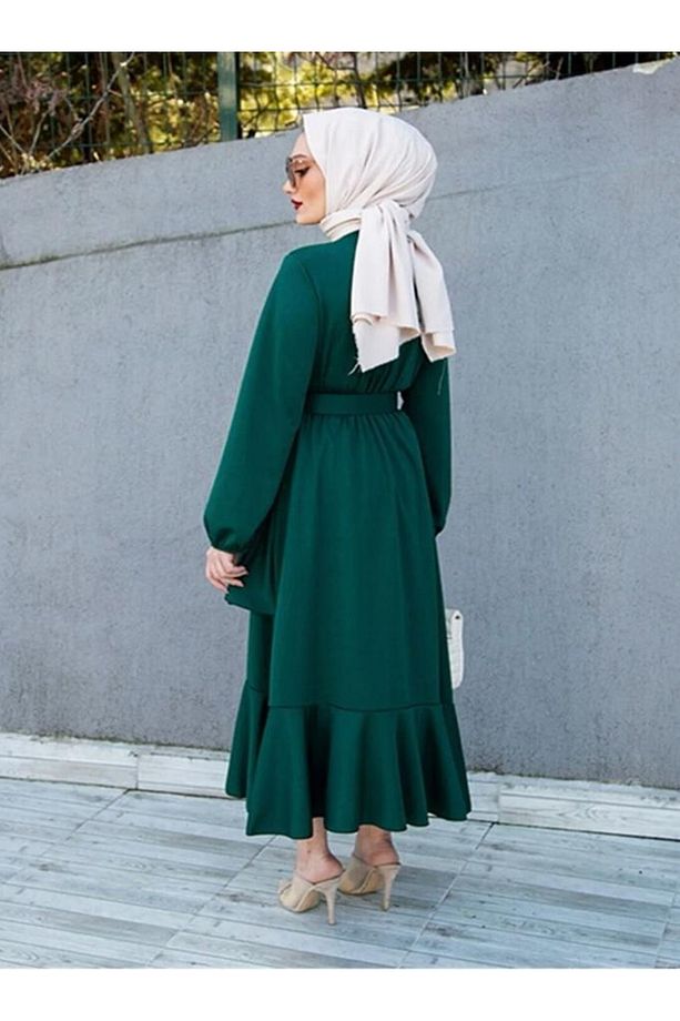 Volan Katlı Özel Gün Elbisesi - 4