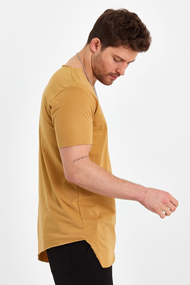 Ασύμμετρο μπλουζάκι Basic Open Collar - 1