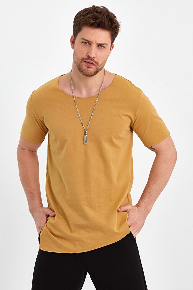 Ασύμμετρο μπλουζάκι Basic Open Collar - 4