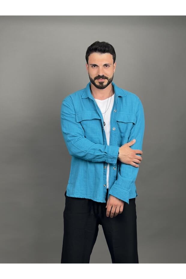 Duble Keten Mavi Ceket - 1