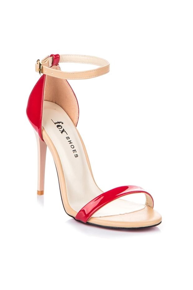 Dámské červené kožené lakované boty na podpatku 7749112608 - 1