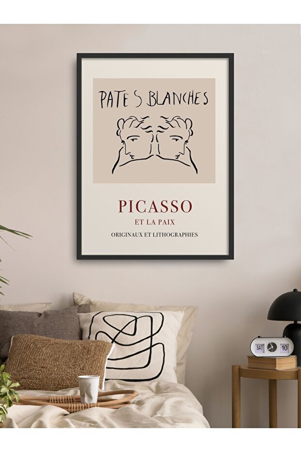 Single Framed Abstract Two Face Painting 30X40 cm 40X60 cm Black White Wooden Framed Tk/019